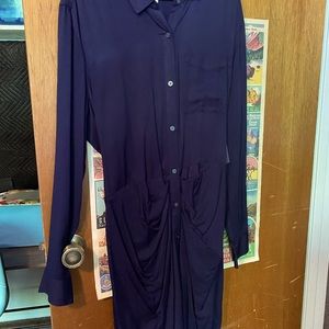 GAP Navy Tie Back Shirt Dress 18 Tall NWT Classy!